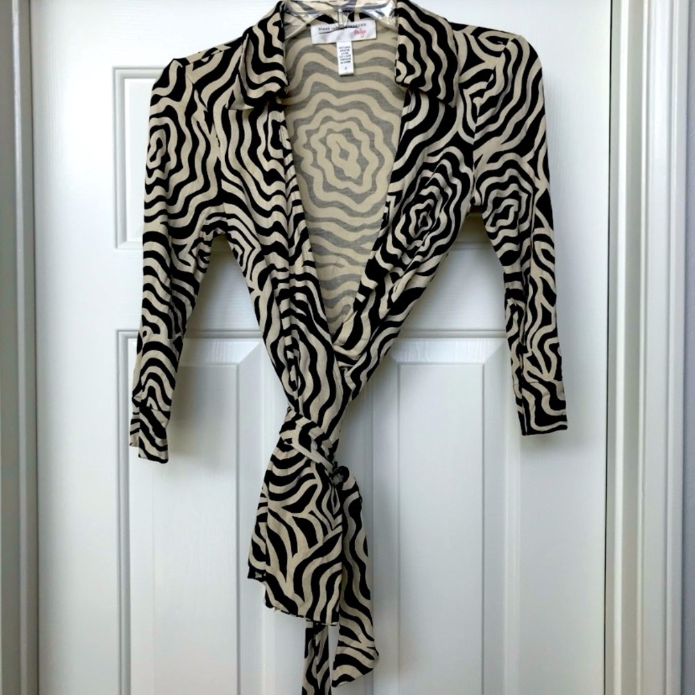 DVF JILL SILK WRAP TOP